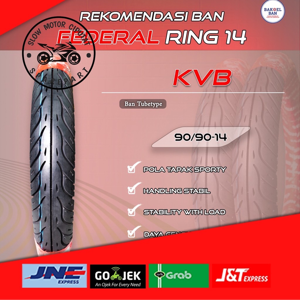 Jual BAN HONDA FEDERAL KVB TUBETYPE 90/90-14 non tubless | Shopee Indonesia