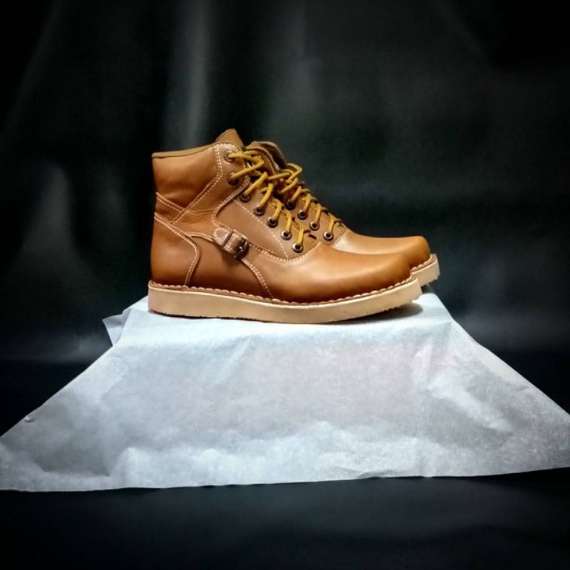 Jual sepatu boots pria sepatu boots kulit sapi asli sepatu boots kulit ...