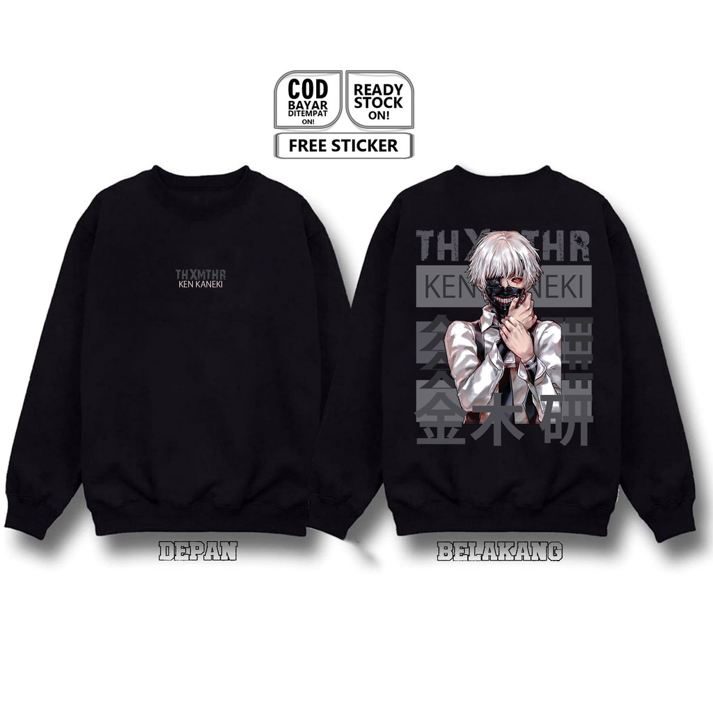 Jual SWEATER CREWNECK ANIME KEN KANEKI TOKYO GHOUL MANGA TOUKA KIRISHIMA SHUU TSUKIYAMA KOUTAROU AMON SC Shopee Indonesia