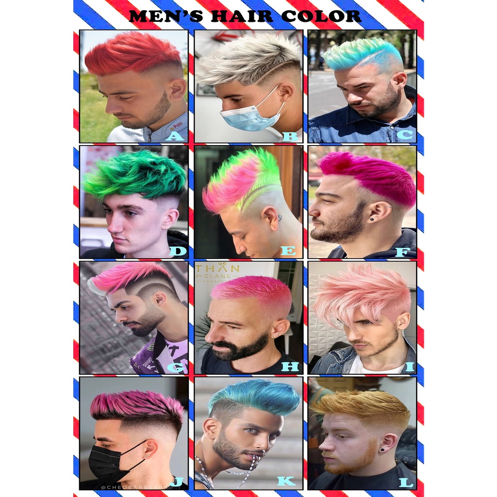 Jual 6 lembar Poster pangkas rambut / Model rambut pria / model potong ...