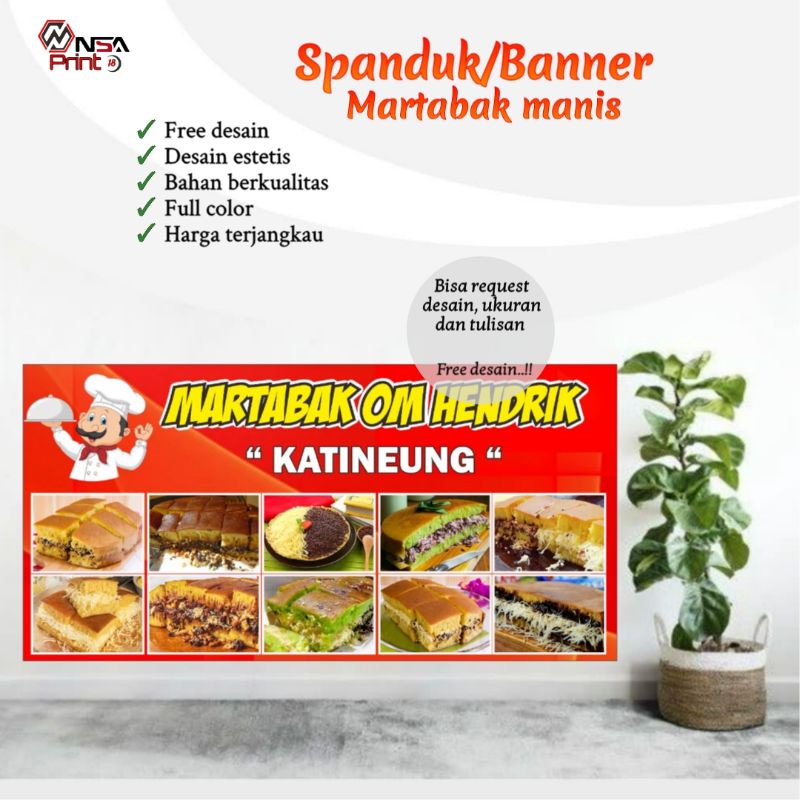 Jual Cetak Bannerspanduk Spanduk Aneka Martabak Manis And Telorbisa Request And Free Desain 9123