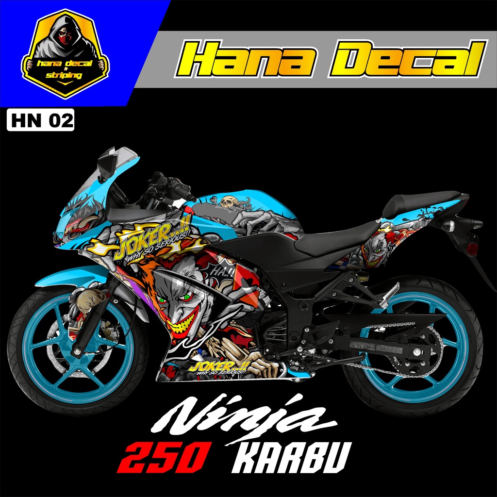Jual stiker decal stiker kawasaki ninja 250 karbu full body kode 10 kr