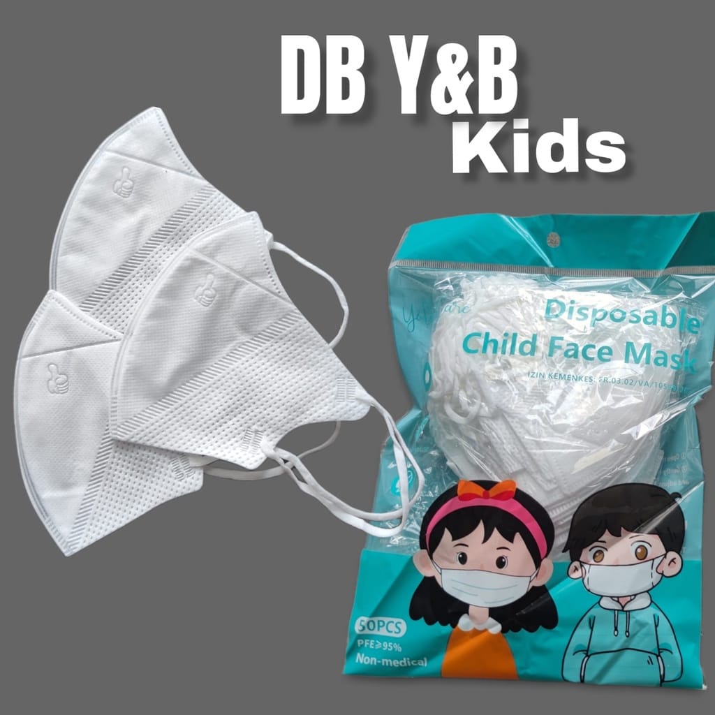 Jual MASKER ANAK Y&B CARE DUCKBILL PUTIH POLOS 1 BOX ISI 50PCS ...