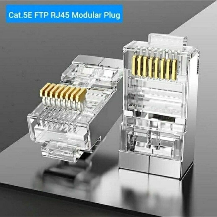 Jual CONNECTOR RJ45 BESI NYK CAT 5E 1DUS ISI 50PCS | Shopee Indonesia