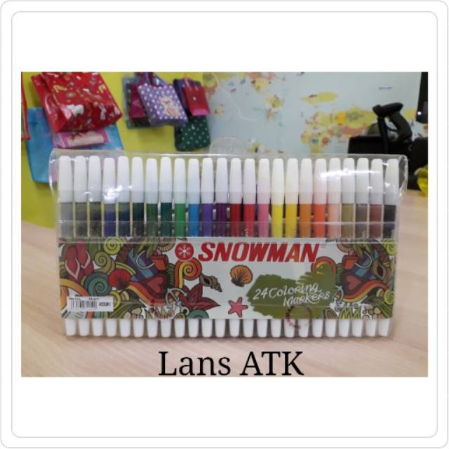 Jual Spidol Warna Snowman Coloring Markers 24 Warna PW-24A (24490 ...