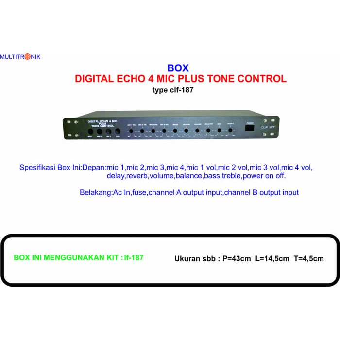 Jual Box Digital 4 mic plus tone control type CLF 187 | Shopee Indonesia