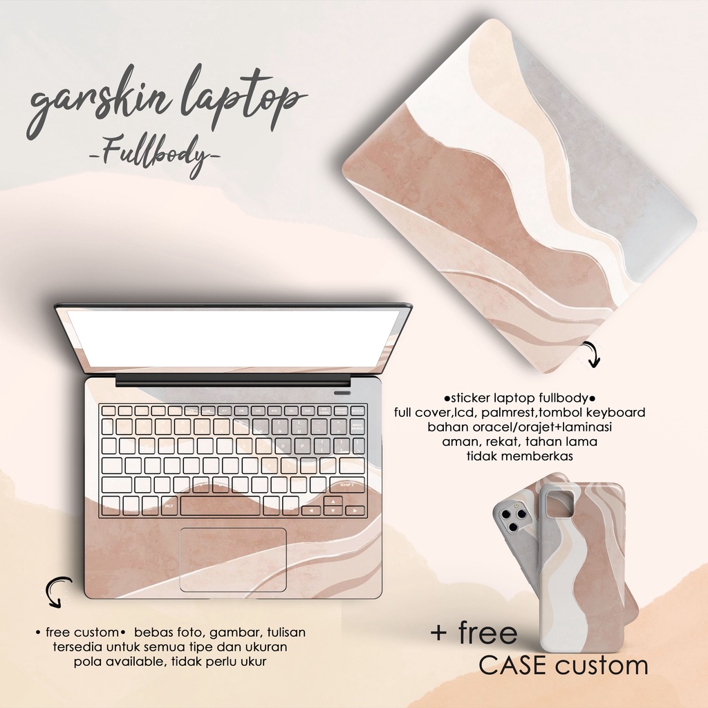 Jual Garskin laptop full body custom FREE CASE HP CUSTOM asus acer hp