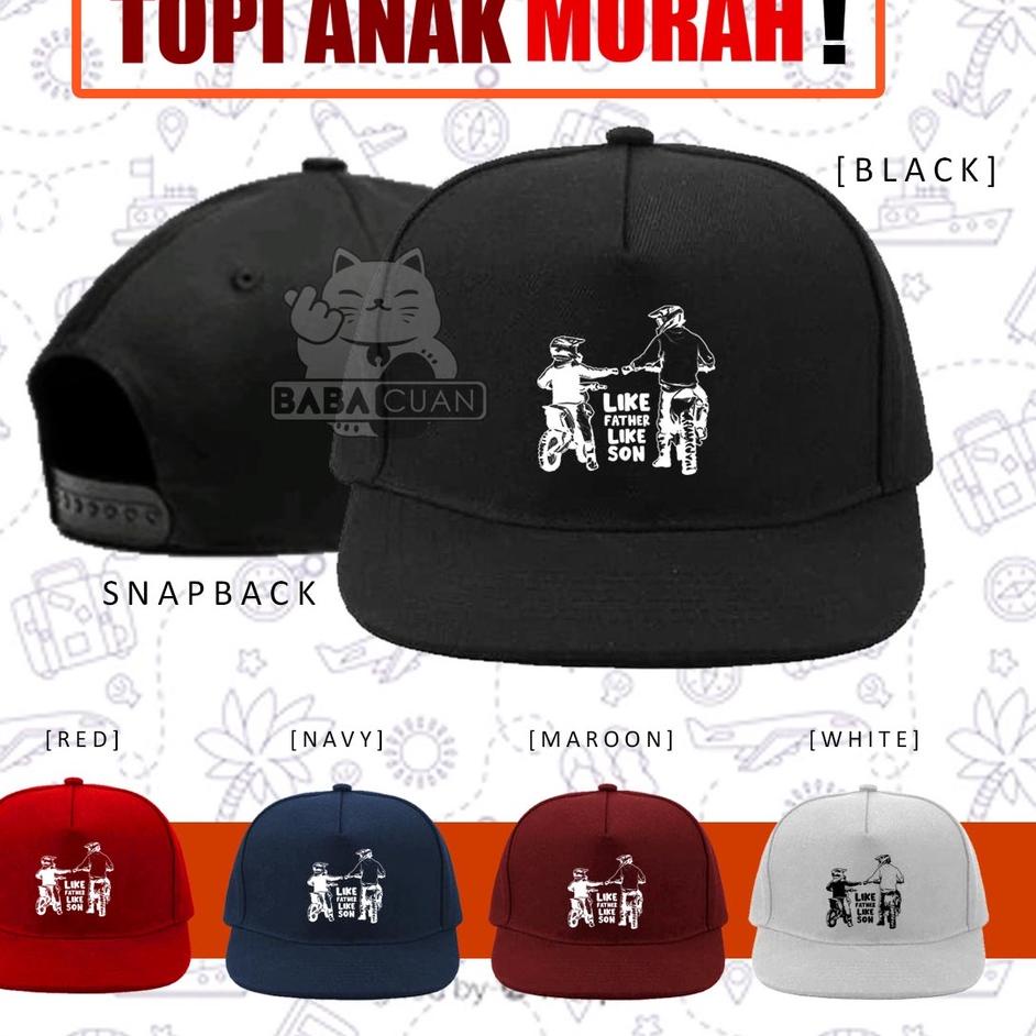 Jual Terjangkau Topi Anak Snapback Keren - Seri LIKE FATHER LIKE SON ...