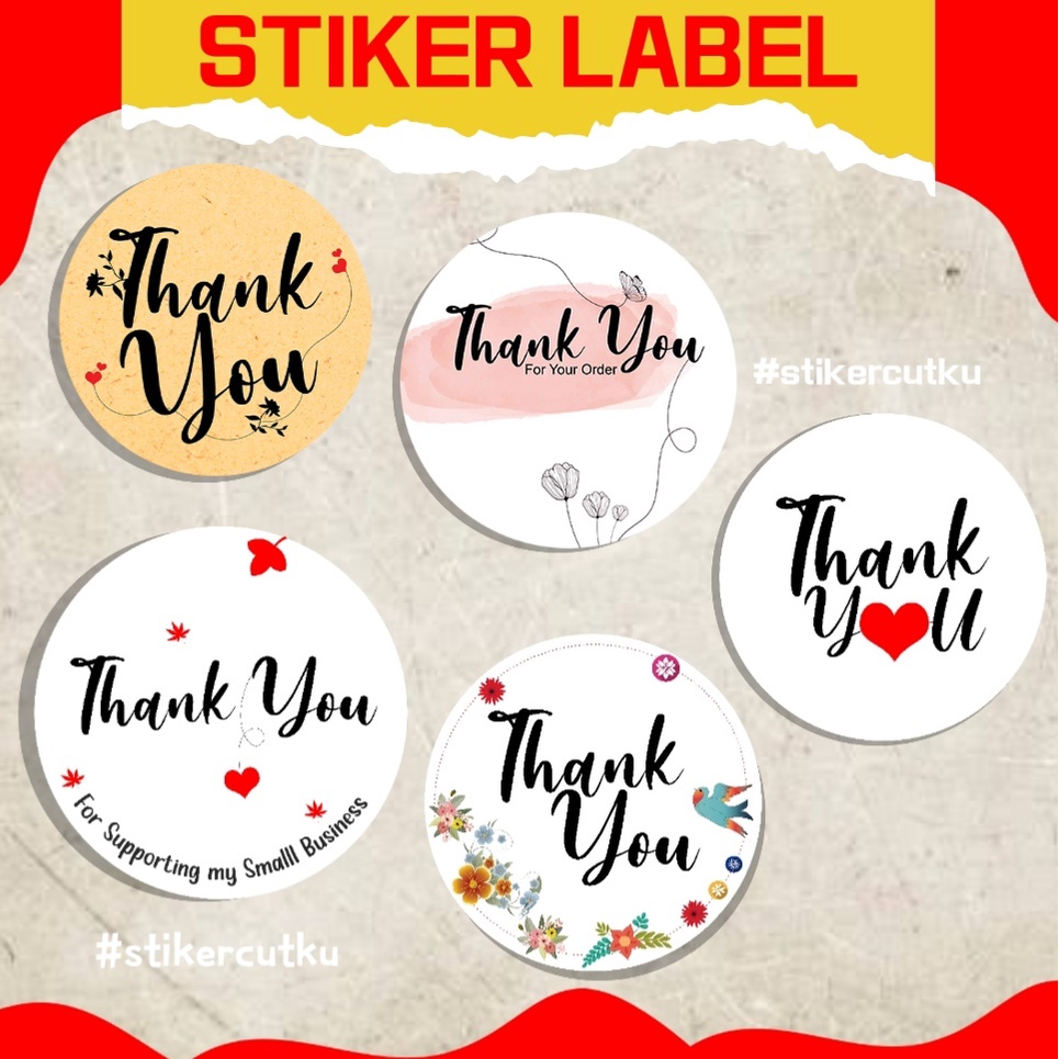 Jual Stiker Thank Yousticker Label Thank Yousegel Thank Youthanks For Order Label Online
