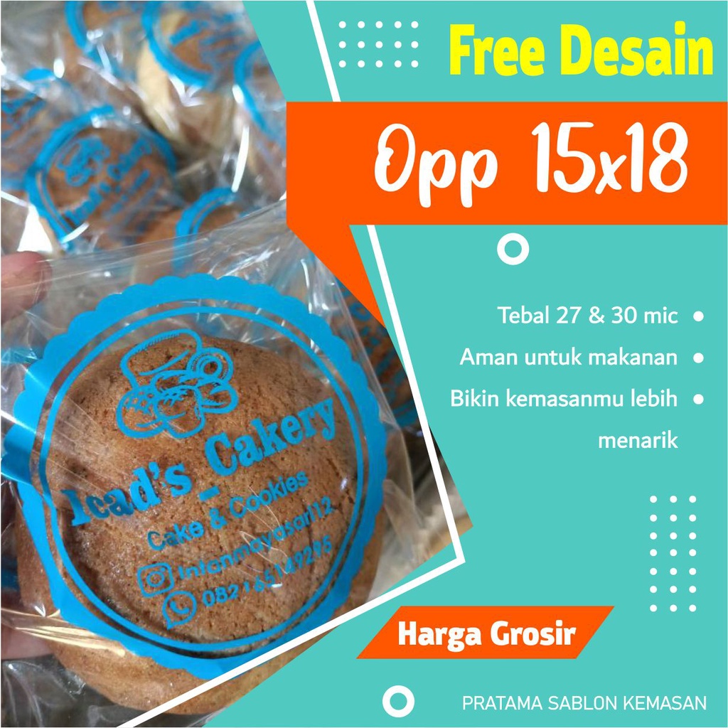 Jual Sablon Plastik Roti Opp 15x18 Minimal Order 1000pcs Harga Grosir ...