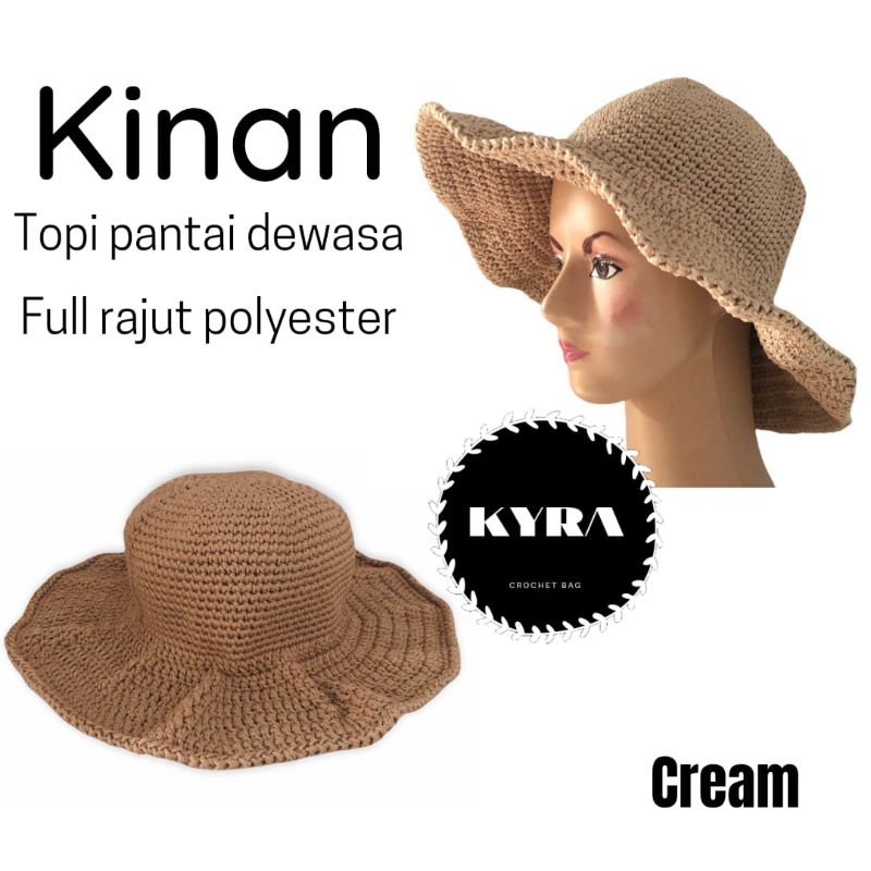 Jual LaristShop - Topi Pantai Rajut Handmade Kinan size Dewasa by Kyra ...