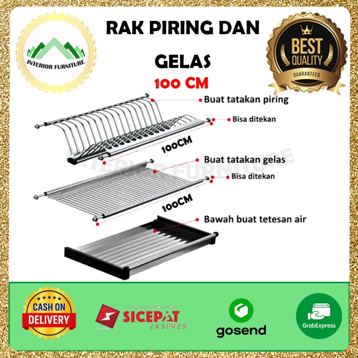 Jual Hemat Rak Piring Rak Gelas Rak Piring Gantung Anti Karat Tatakan Lemari Limited