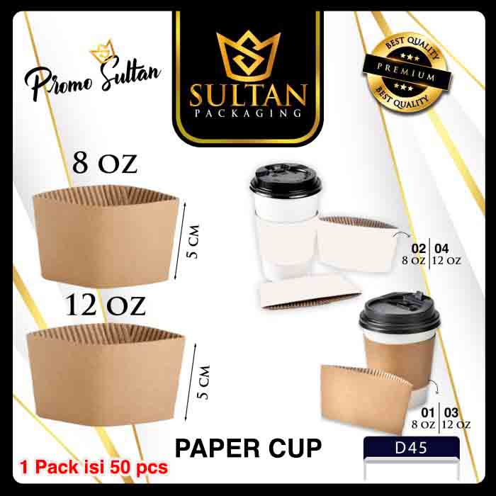 Jual SULTAN - Paper Cup Sleeve - Paper Cup Minuman Anti Panas - 8oz ...