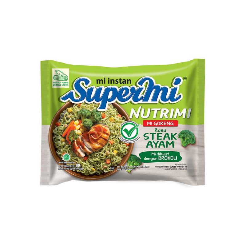 Jual Supermi Nutrimi Mie Goreng Rasa Steak Ayam Gr Mie Brocoli