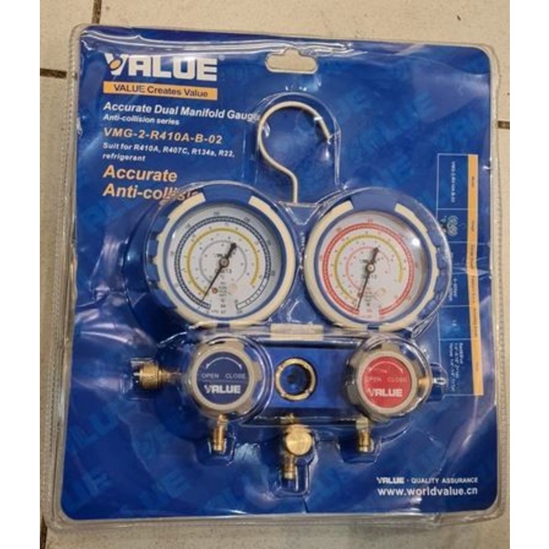 Jual TESTING MONIFOLD + SELANG SET R410A VALUE VMG-2-R410A-B-02 VMG-2 ...