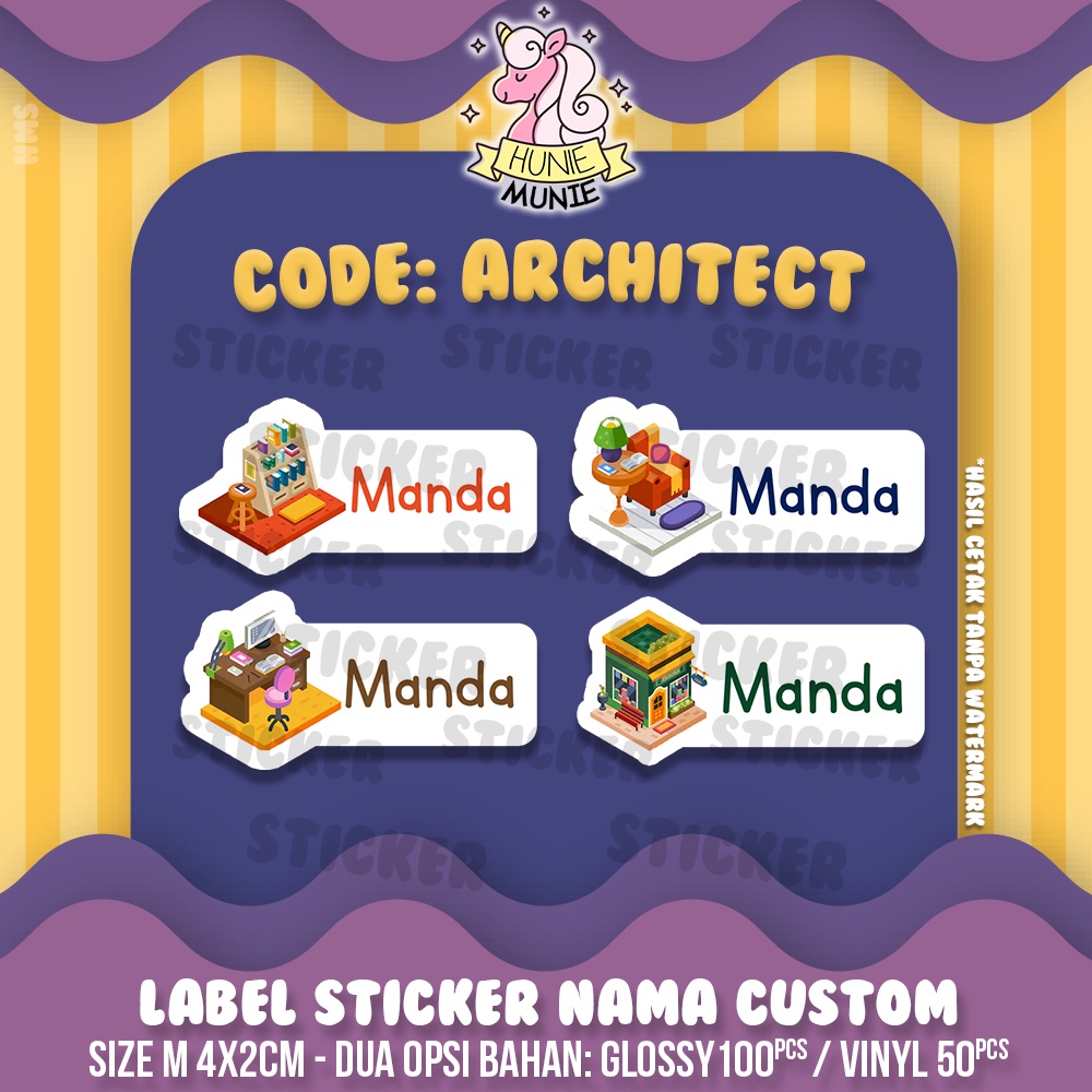 Jual Sticker Label Nama - Profession SERIES Profesi Pekerjaan (100pcs ...