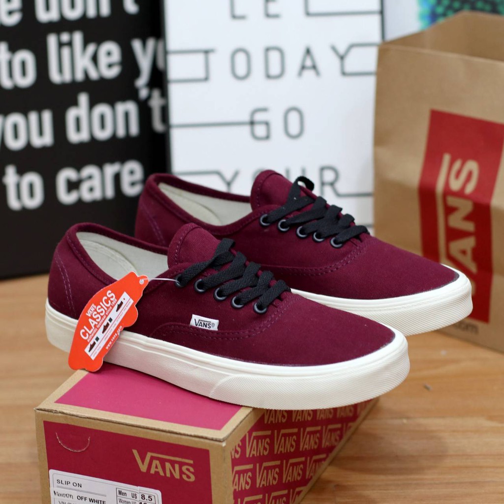 Vans authentic hotsell maroon original