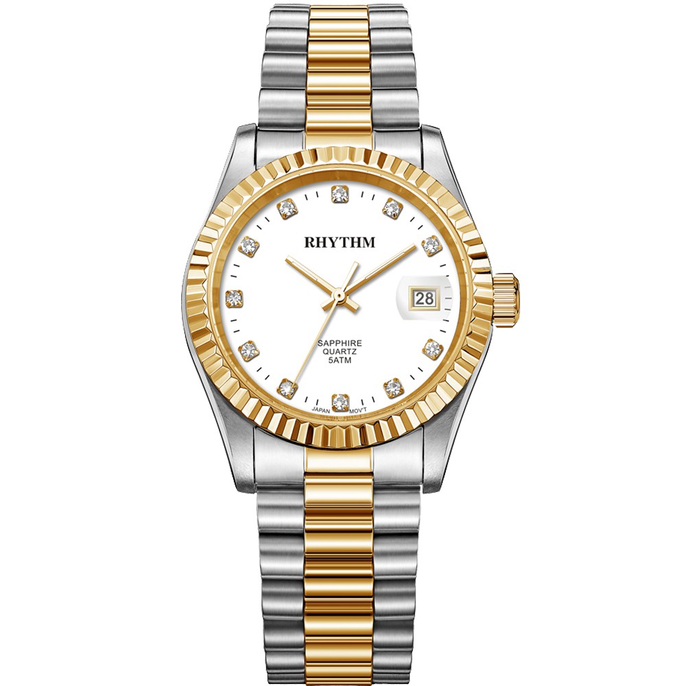 Jual JAM TANGAN PRIA RHYTHM RQ1609 S03 RQ1609S03 ANALOG SILVER GOLD ...
