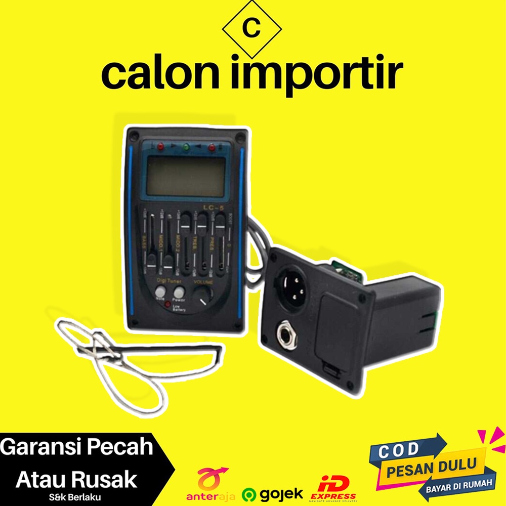 Jual Preamp Amplifier Gitar Tuner 5 Bands Equalizer System Kontrol ...
