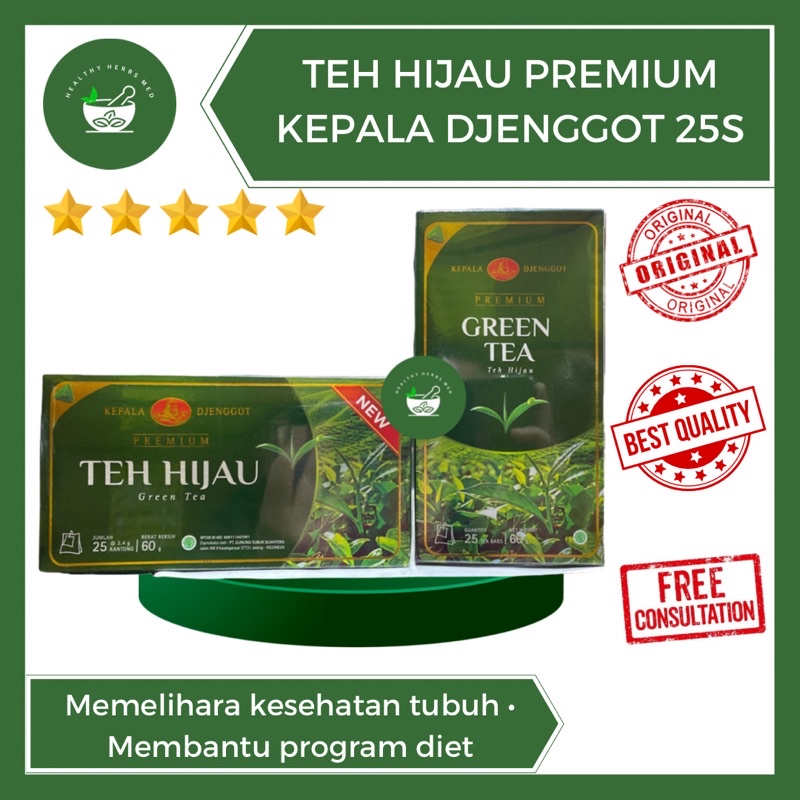 Jual Teh Hijau Celup Kepala Djenggot Green Tea Premium Isi 25s 60gram