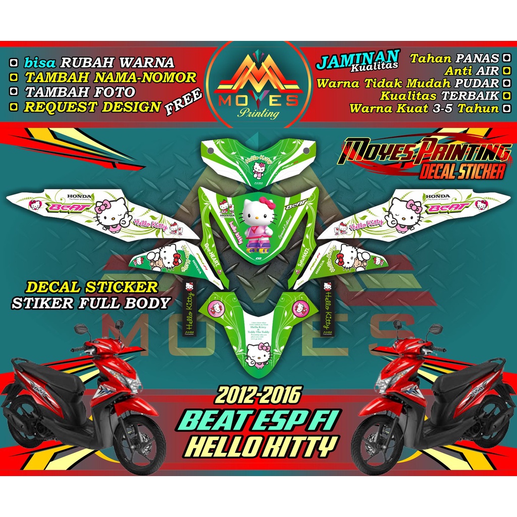 Jual Bisa COD/Bayar DITEMPAT Decal Beat FI 2012 - 2016 FUll Body Kit ...