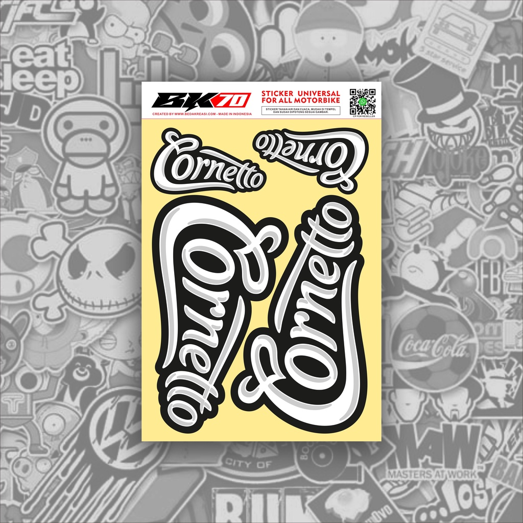 Jual sticker set striping logo emblem cornetto | Shopee Indonesia