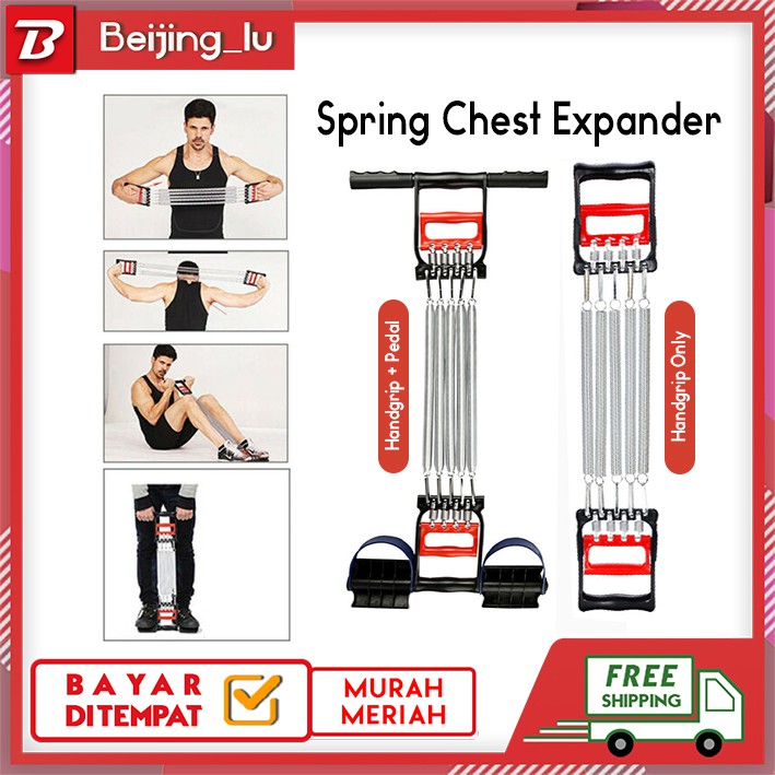 Jual Spring Chest Expander 3 in 1 Hand Gripper Pull-Up Exercises Three ...