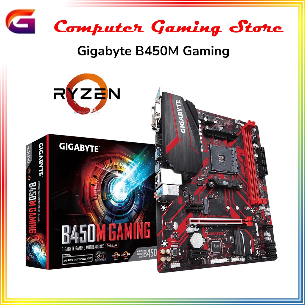 Jual Motherboard Gigabyte B450M Gaming Socket AM4 For AMD Ryzen ...