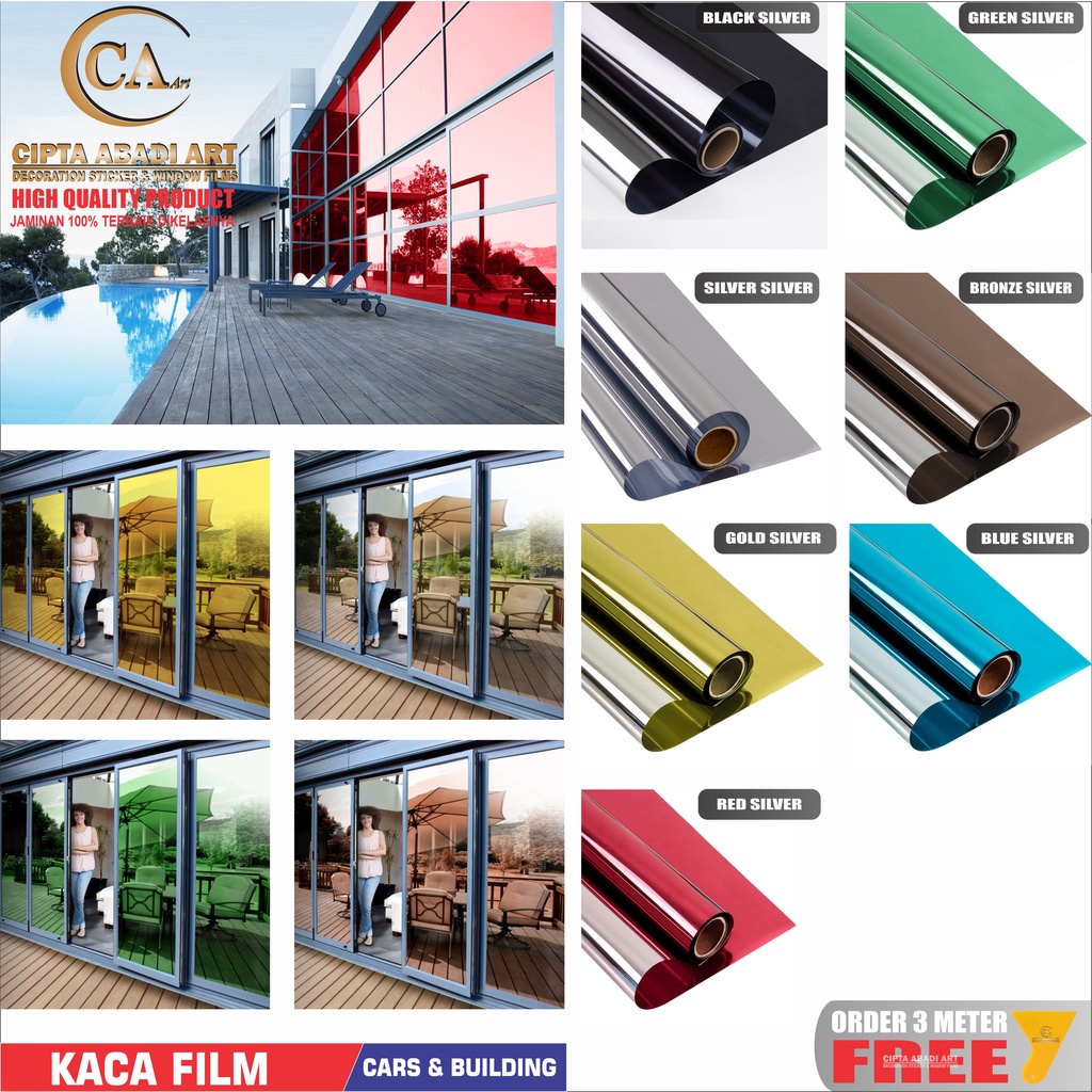 Jual Kaca Film One Way Cermin Kaca Film Jendela Rumah Kaca Film Sparta One Way Silver Hitam