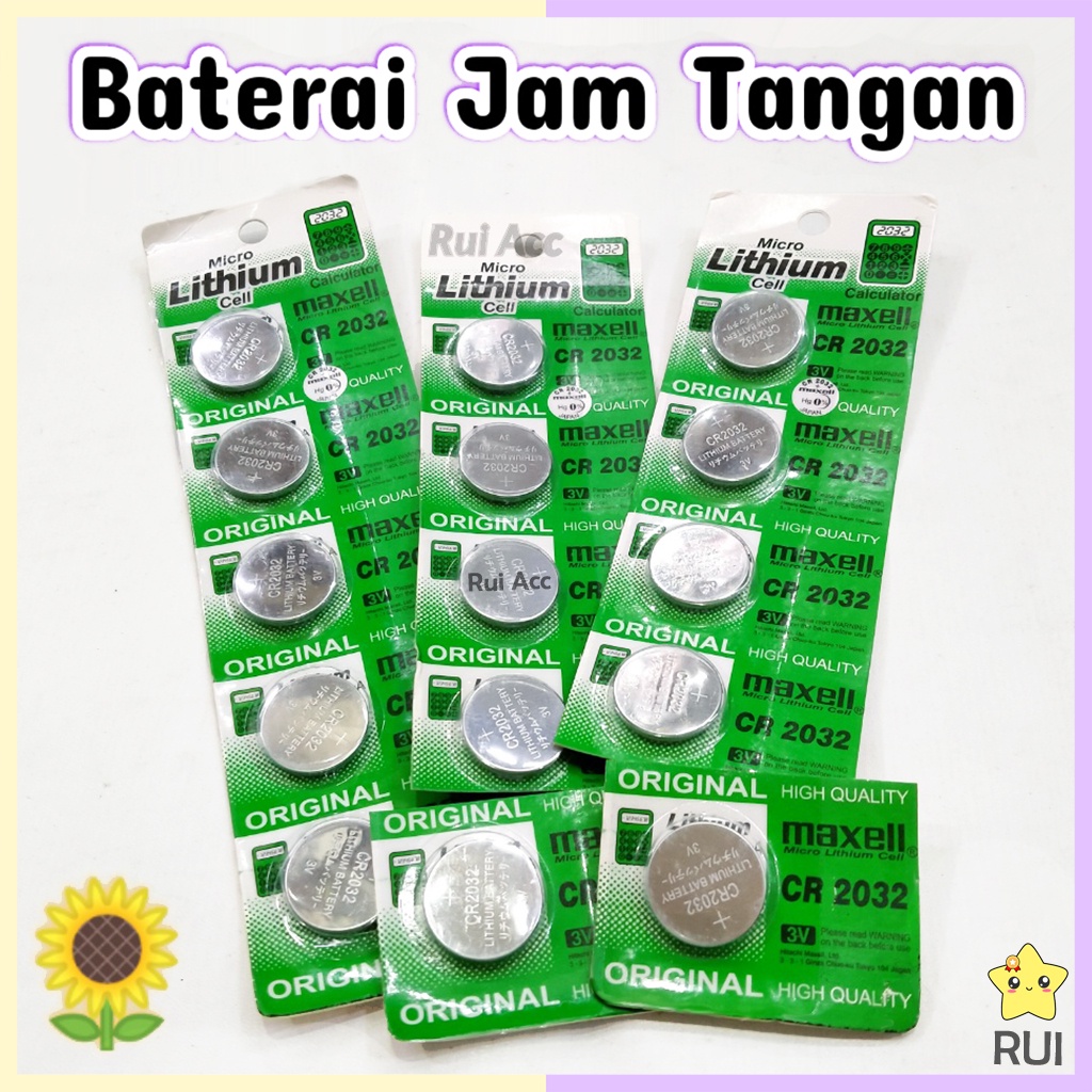 Jual Baterai Jam Tangan 2032 Batre Kancing Koin Bulat Lithium Cr2032