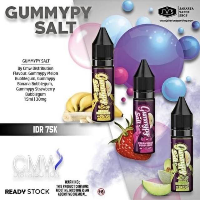 Jual GUMMYPY Bubblegum SALT NIC LIQUID CUKAI Strawberry Banana Melon