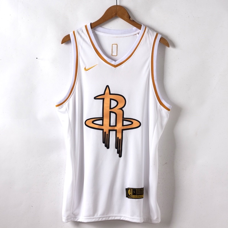 Gold houston rockets jersey on sale