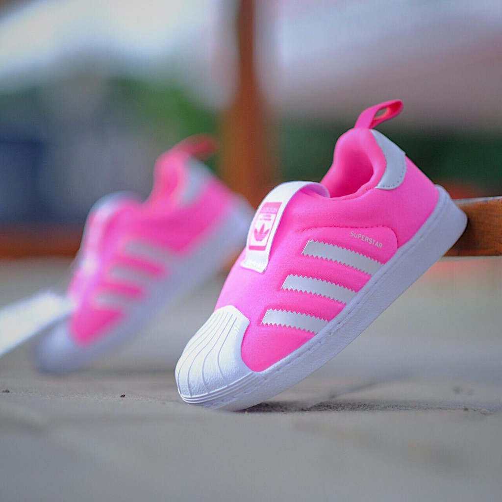 Adidas originals superstar slip on hot sale kids Pink