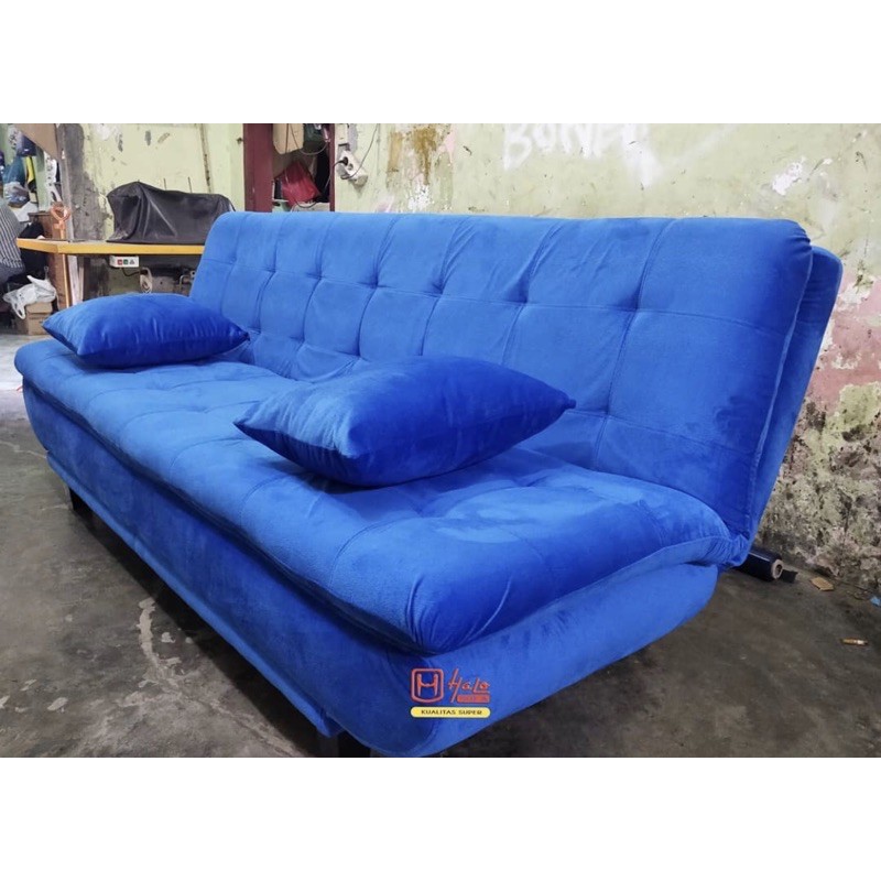 Sofa Bed Luxury Dengan Kain Baldu Asli