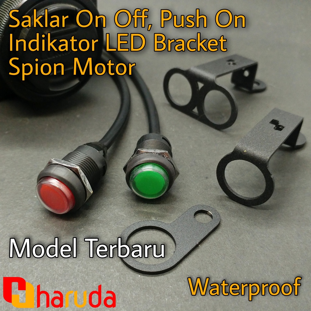 Jual Saklar Indikator LED On Off , Push On Bracket Spion Motor | Shopee ...