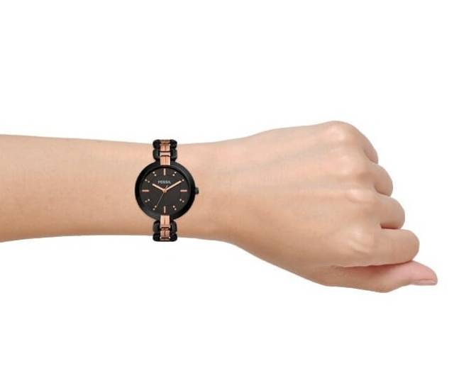 JAM TANGAN FOSSIL ORIGINAL WATCH BQ3437 BQ 3437 KERRIGAN BLACK STAINLESS
