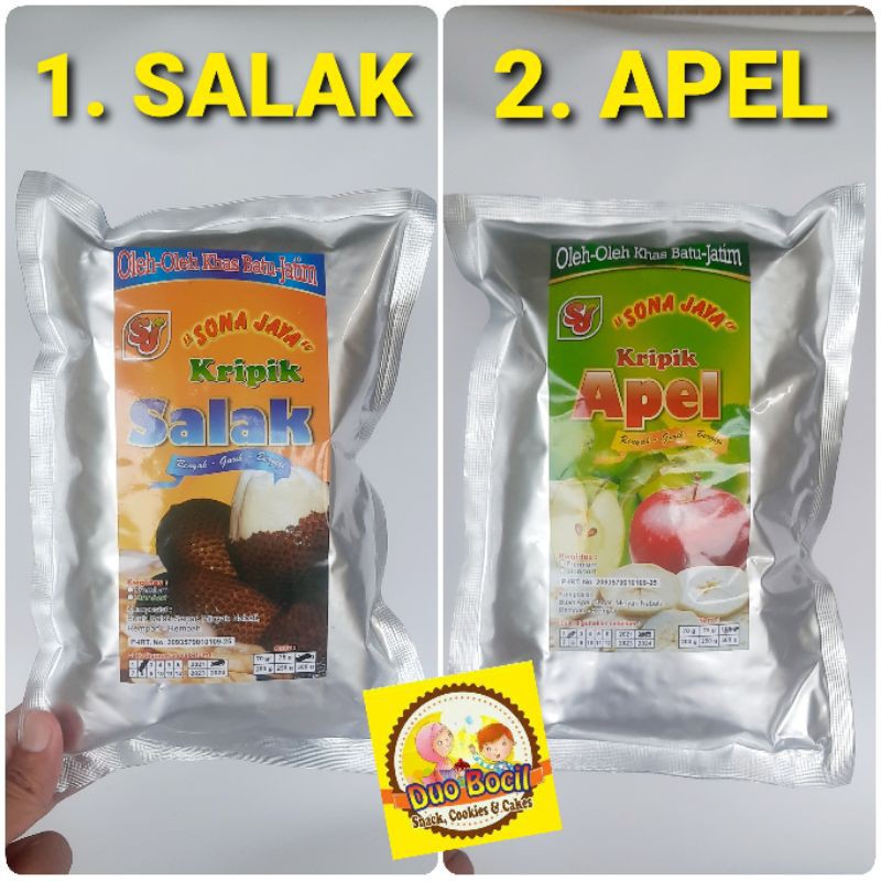 Jual Keripik Salak Dan Apel Asli Malang 100 Gram Duo Bocil Snack