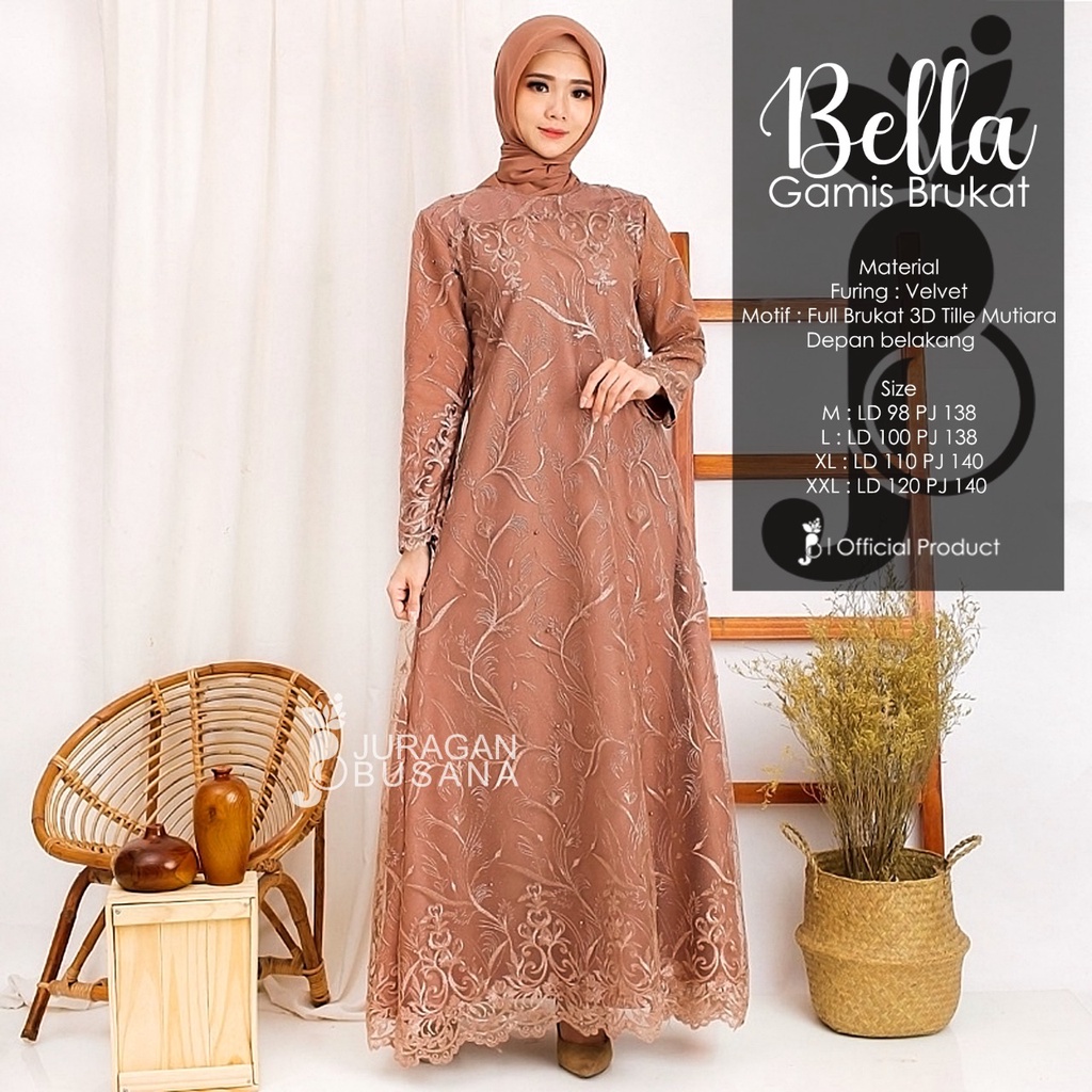 Jual Bella Dress Code Model Gamis Brokat Modern Untuk Pesta Kondangan ...