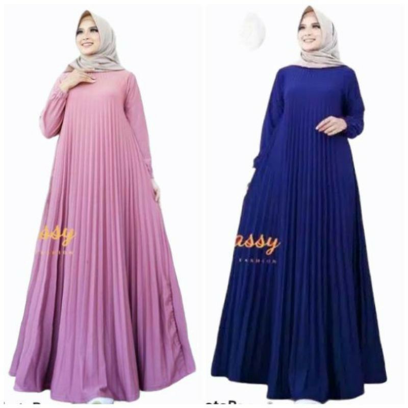 Jual Gamis Plisket Mayung Maxi Premium / Gamis Long Dress Jubah Plisket ...