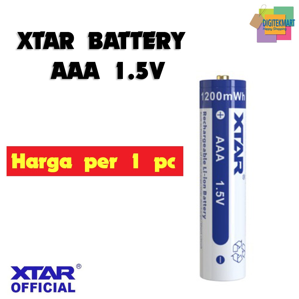 Jual XTAR BATTERY AAA 1.5V 1200mWh RECHARGEABLE LI-ION | Shopee Indonesia