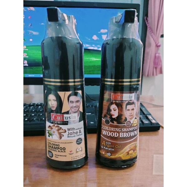 PASTI MURAH - CULTUSIA COLORING SHAMPOO ORIGINAL BLACK 160ML WITH EXTRACT JAHE & MINYAK ZAITUN - CULTUSIA COLORING SHAMPOO WOOD BROWN WITH ARGAN OIL & KERATIN 160ML - MENGHITAMKAN RAMBUT - MENUTUP UBAN - JAHE - SAMPO - SHAMPO