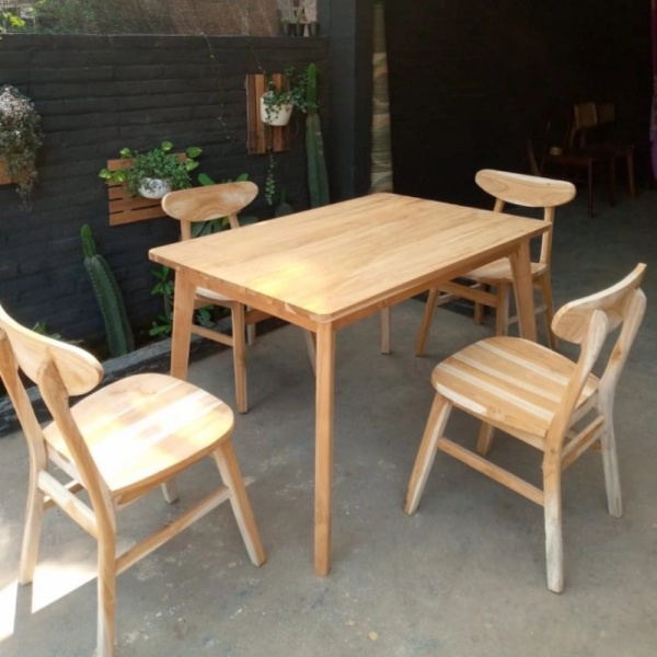 Jual Dining Set Meja Makan Set 6 Kursi Minimalis Kayu Jati Ukuran