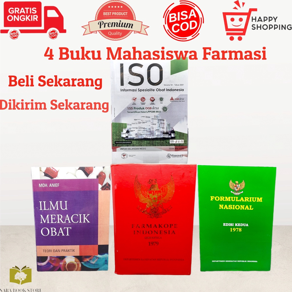 Jual Paket 4 Hemat Buku Farmasi ISO,IMO,Formularium Nasional,Farmakope ...