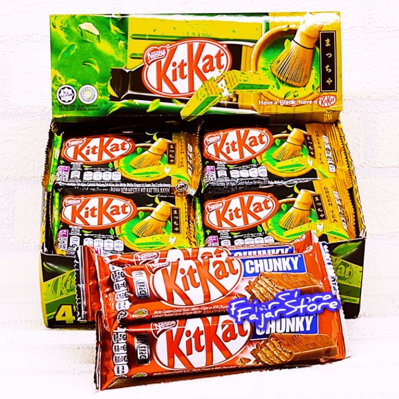 Jual KitKat Green Tea 30 Gram / KitKat Chunky 38 Gram - Wafer Cokelat ...