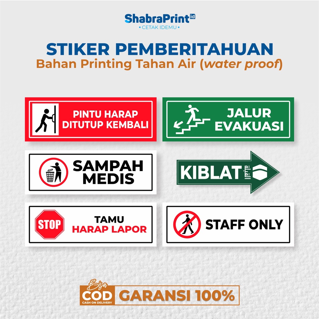 Jual Stiker K3 Pemberitahuan / Stiker DIlarang / Stiker Keterangan