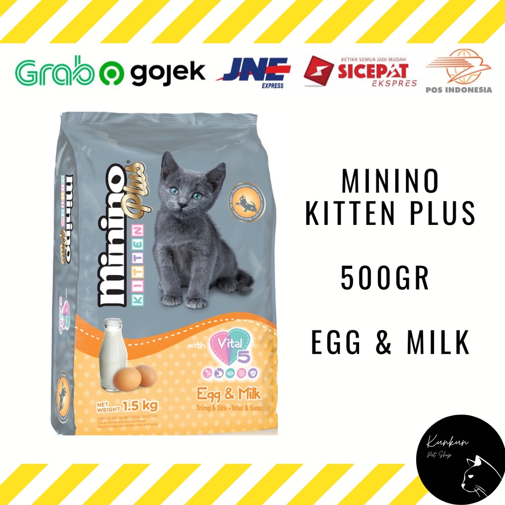 Jual MININO KITTEN PLUS 500GR EGG & MILK (DRY CAT FOOD) Shopee Indonesia