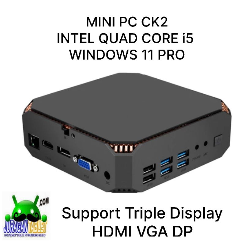 Mini PC CK2 Intel Core i5 7200U Triple Display HDMI VGA DP 4K WiFi SSD  Windows 11 Pro