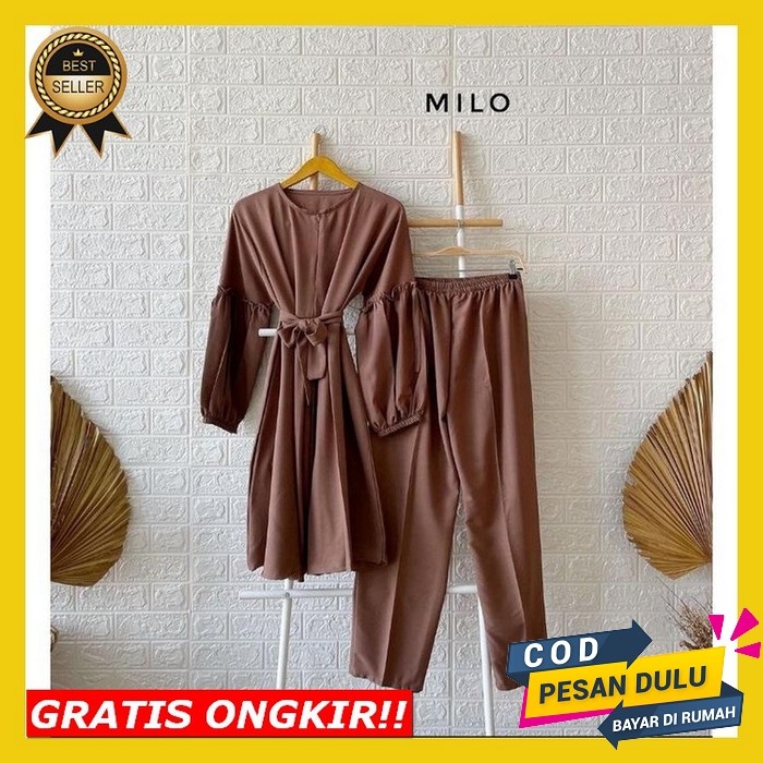 Jual Silsa 2 Set Baju Setelan Wanita Terbaru Daily One Set Setcel Ld 130 Jumbo Ootd Kekinian 0409