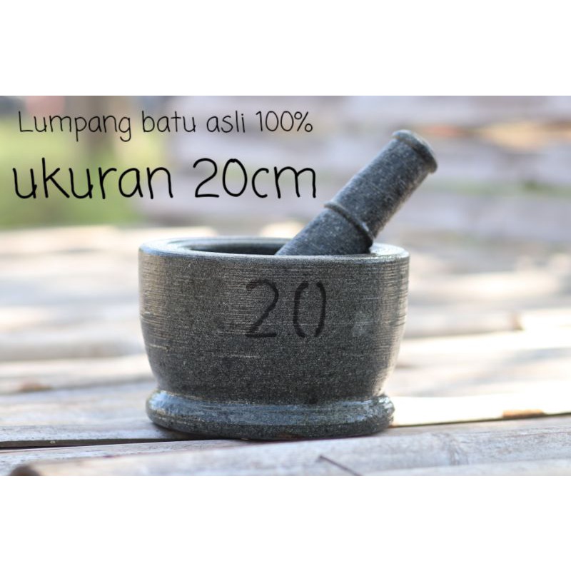 Jual Lumpang Batu Asli Ukuran 20cm Mortar Perstle Tumbukan Jamu Obat Shopee Indonesia