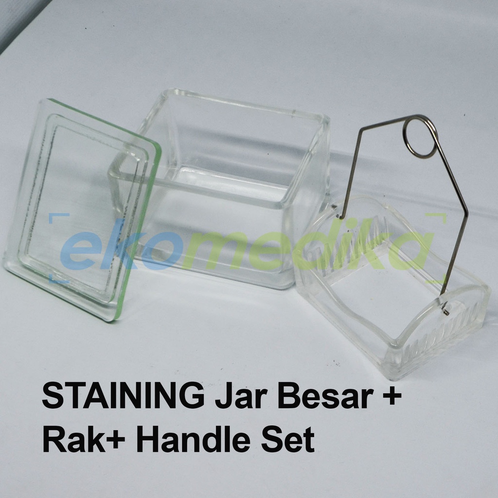 Jual Staining Jar Besar + Rak + Handle Set Rak Pewarnaan SUPERIOR ...